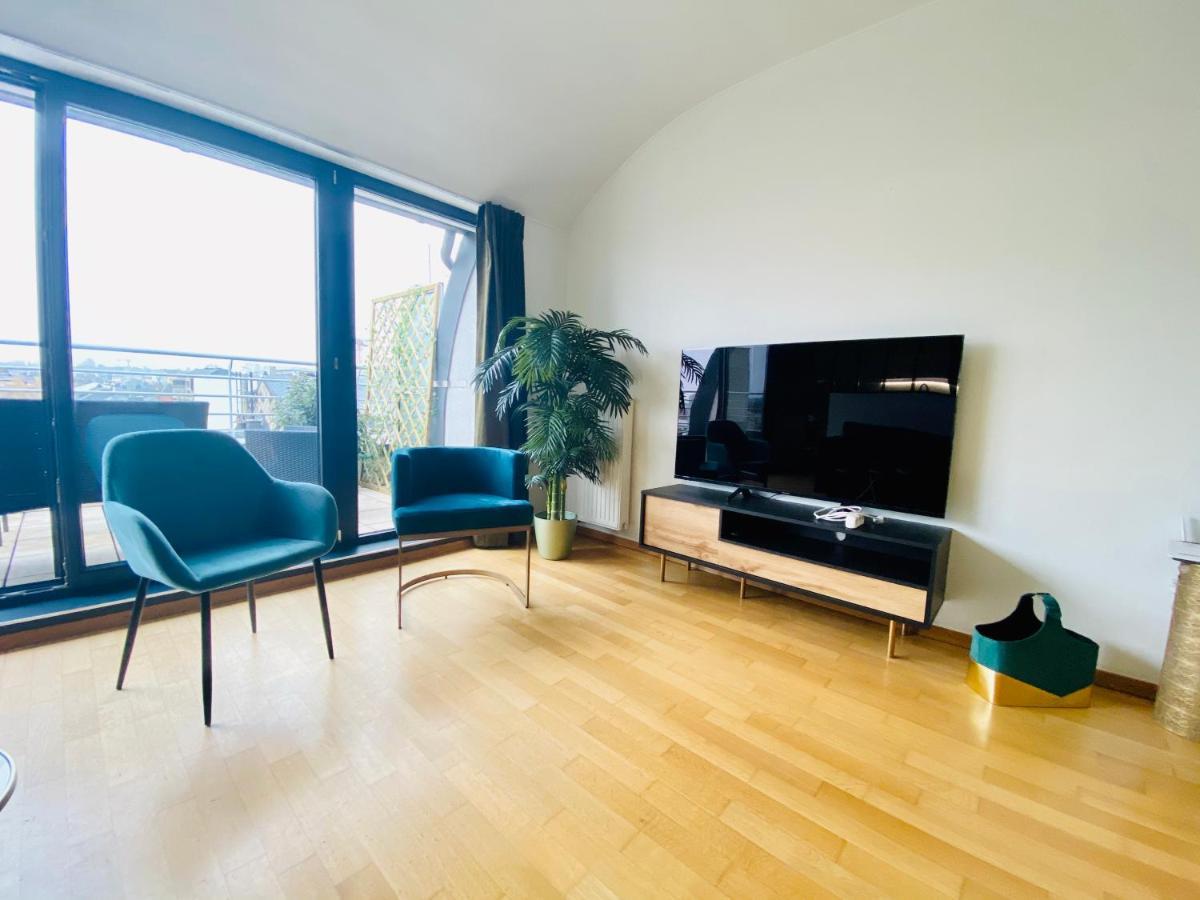 The Luxury Green Penthouse In City Center With Terrace And Free Parking Lüksemburg Dış mekan fotoğraf