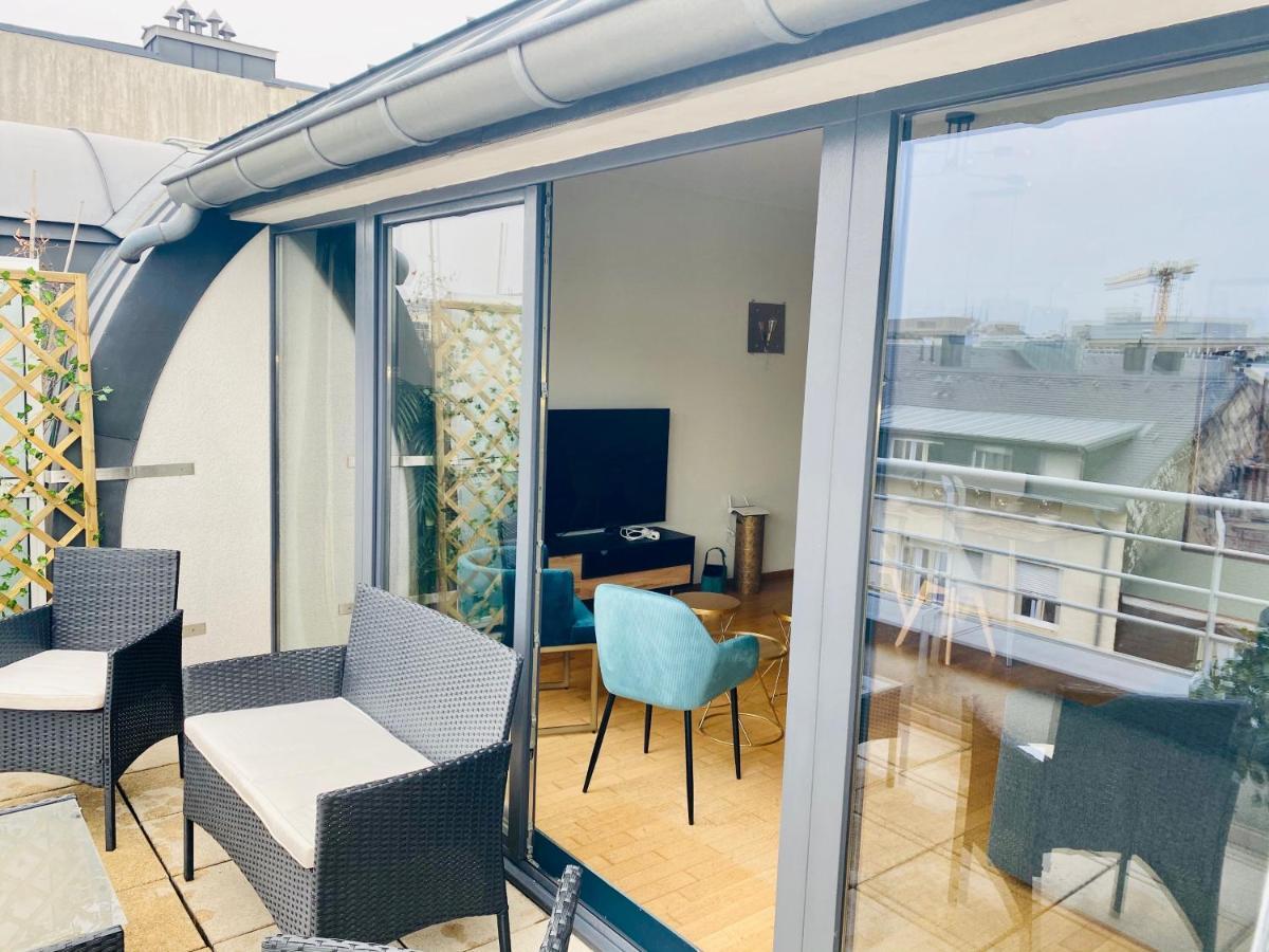 The Luxury Green Penthouse In City Center With Terrace And Free Parking Lüksemburg Dış mekan fotoğraf